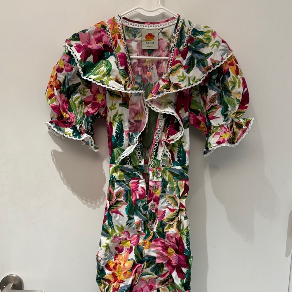 FARM Rio Floral Ruffled Jumpsuit